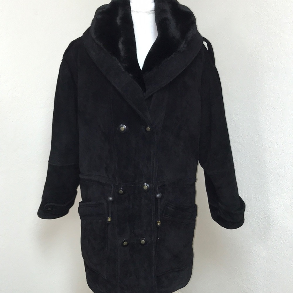 J Gallery Black Suede Coat